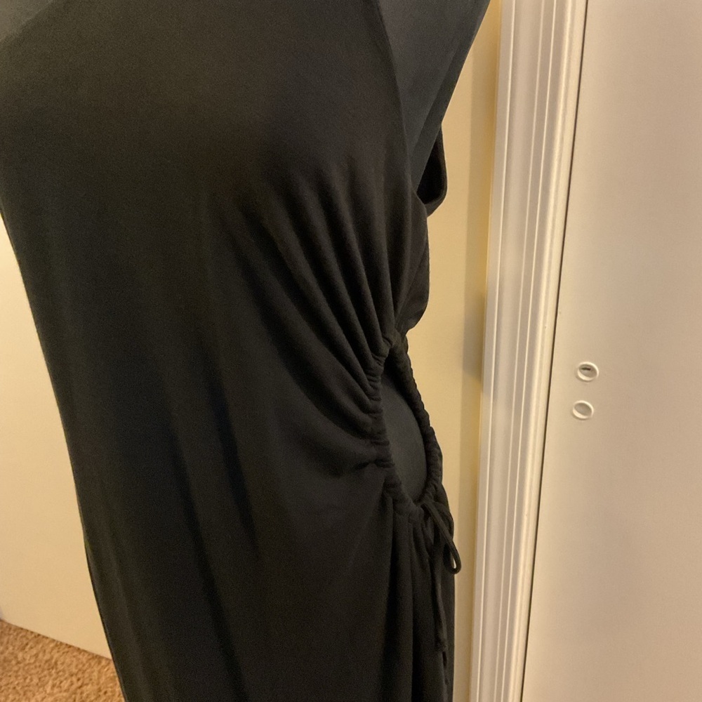 NWT Wild Fable One Shoulder Maxi Dress 2XL Black Hip Cut Out Bodycon Party - Picture 3 of 12